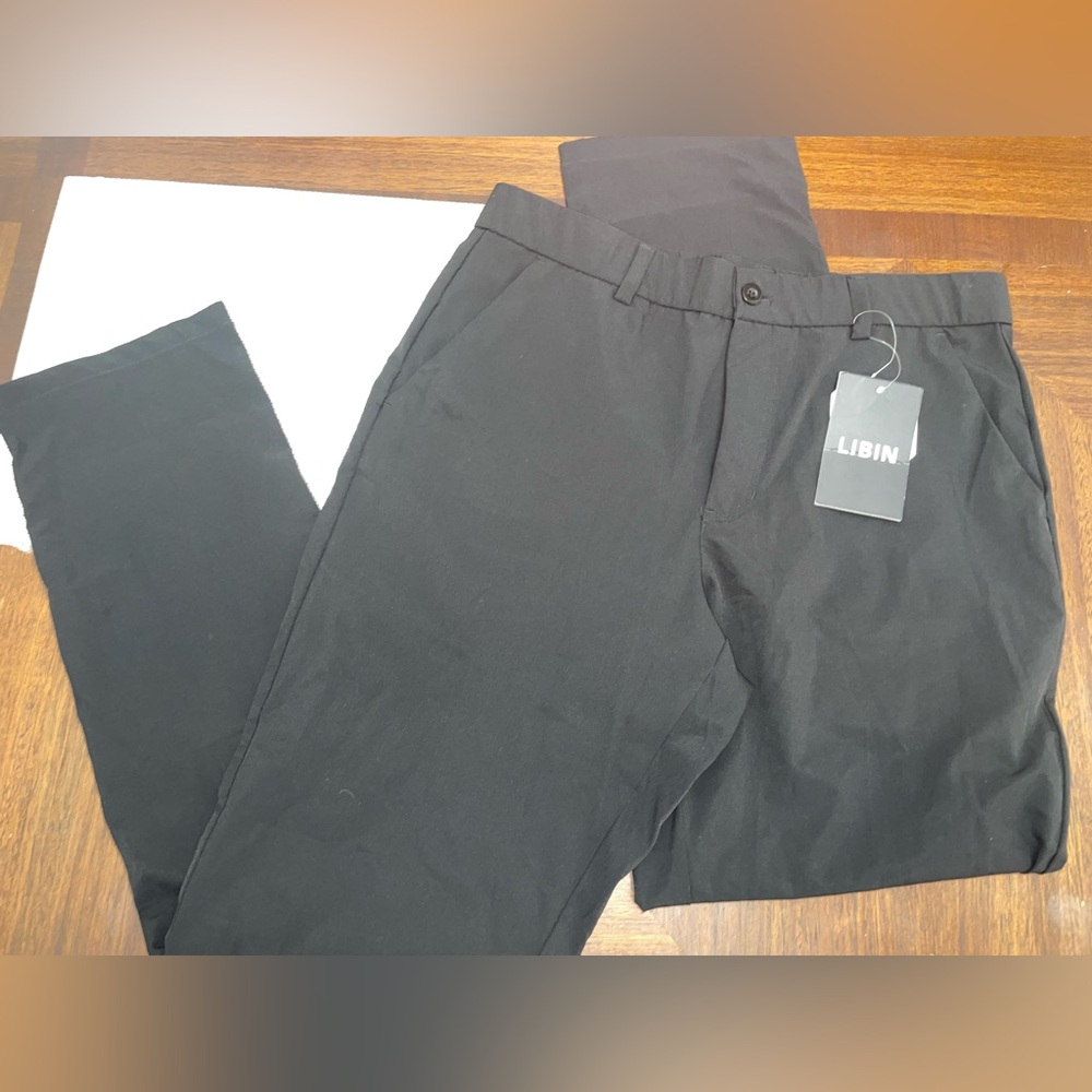 Libin Men’s Black Golf Pants 32x30 Stretch Dress Casual Athletic NWT